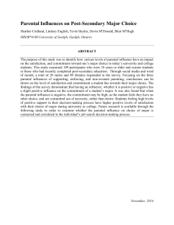 Parental Influences on Post-Secondary Major Choice