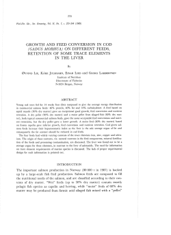 growth and feed conversion in cod