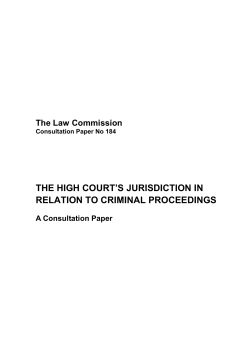 the high court`s jurisdiction in relation to criminal