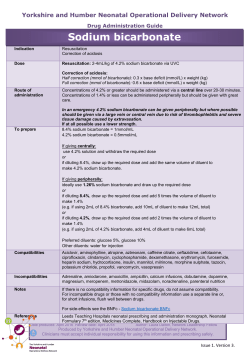 Sodium bicarbonate - Yorkshire and Humber ODN