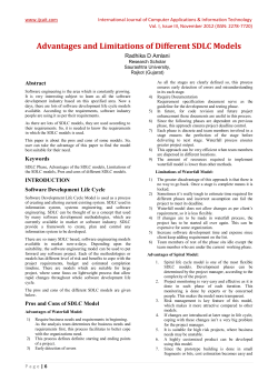 Advantages and Limitations of Different SDLC Models