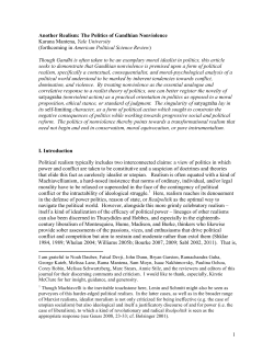 Another Realism: The Politics of Gandhian Nonviolence