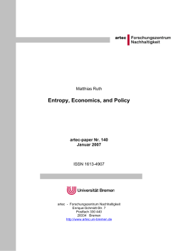 Entropy, Economics, and Policy