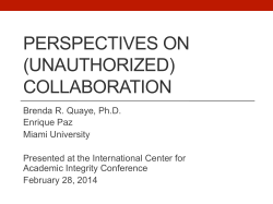perspectives on (unauthorized) collaboration