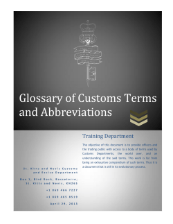 Glossary of Customs Terms and Abbreviations