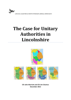 The Case for Unitary Authorities in Lincolnshire
