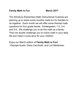 March Family Fun Math Activities