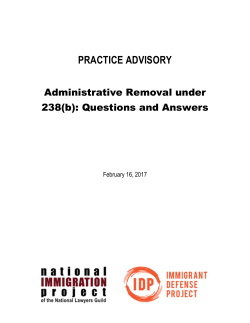 Administrative Removal under &sect; 238(b)