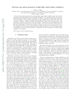 Structure and optical properties of high light output halide scintillators