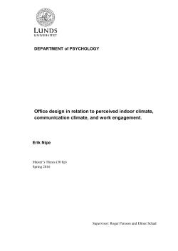 Office design in relation to perceived indoor climate, communication
