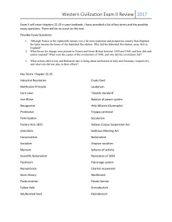 Western Civilization Exam II Review