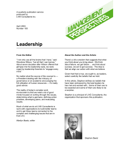 Leadership Beliefs - LIVE Consultants Inc.