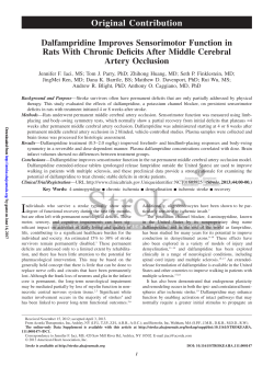 Dalfampridine Improves Sensorimotor Function in Rats With Chronic