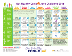 June 2016 Challenge Calendar