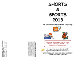 Shorts and Sports brochure 2013 - State College Area School District