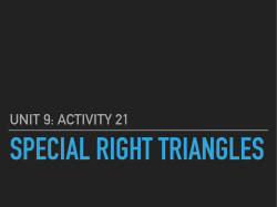 Activity 21 - Special Right Triangles