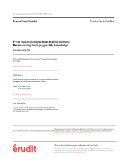 Documenting Inuit geographic knowledge