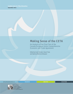 Making Sense of the CETA - Canadian Centre for Policy Alternatives