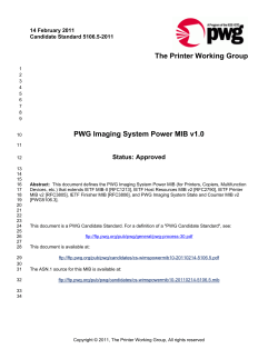 The Printer Working Group PWG Imaging System Power MIB v1.0