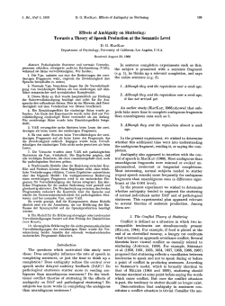 Effects of ambiguity on stuttering: Towards a theory of speech