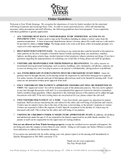 Visitor Guidelines - Four Winds Hospitals