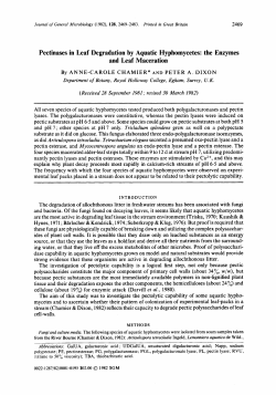 Pectinases in Leaf Degradation by Aquatic