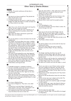 Oliver Twist Points for Understanding Answer key