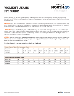Misses (Women`s Jean Size Conversion Chart)