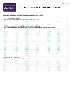 ACCREDITATION STANDARDS 2016