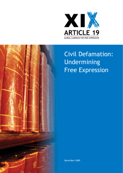Civil Defamation: Undermining Free Expression