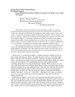 HEAR THAT LONG SNAKE MOAN By Michael Ventura From