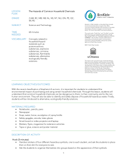 1 LESSON PLAN The Hazards of Common Household Chemicals