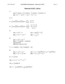 Homework #1 KEY &ndash; Review 1. (a) 3 sin(2    ) + 2 cos(2    ) &minus; sin(2    ) &minus;
