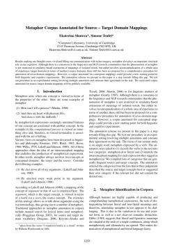 Metaphor Corpus Annotated for Source &ndash; Target