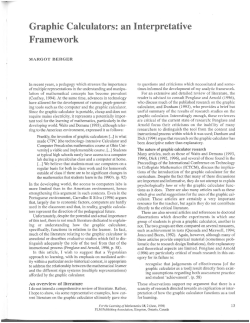 Graphic Calculators: an Interpretative Framework