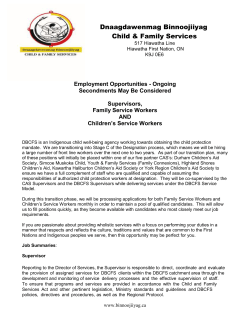 Supervisors, Family Service Workers and Children`s Service Workers