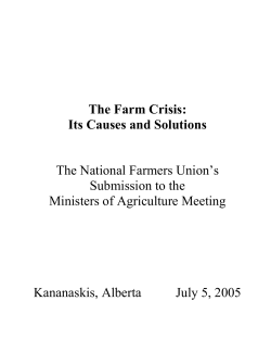 The Farm Crisis - National Farmers Union