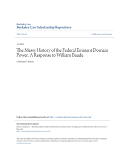 The Messy History of the Federal Eminent Domain Power: A