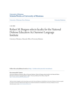 Robert M. Burgess selects faculty for the National Defense
