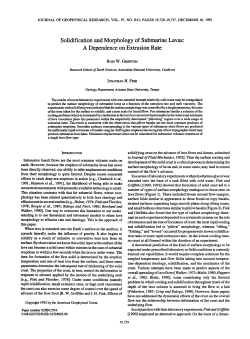 Solidification and morphology of submarine lavas