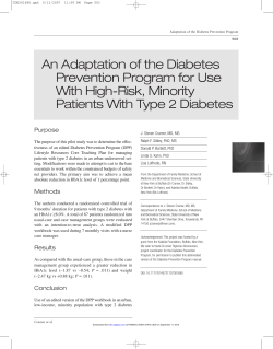 An Adaptation of the Diabetes Prevention Program for