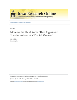 Moscow, the Third Rome - Iowa Research Online