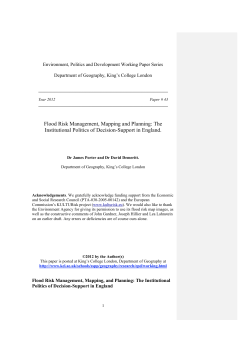 Flood Risk Mapping, Planning, and the Institutional Politics of