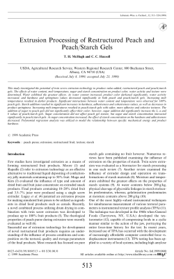 Extrusion Processing of Restructured Peach and