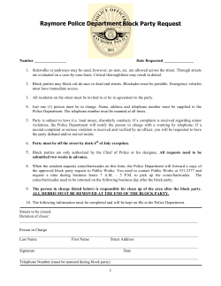 Raymore Police Department Block Party Request