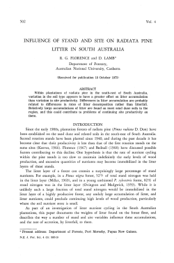influence of stand and site on radiata pine litter in south