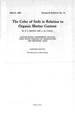 The Color of Soils in Relation to Organic Matter Content
