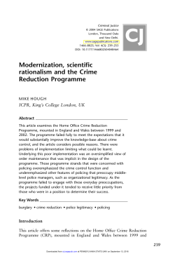 Modernization, scientific rationalism and the Crime