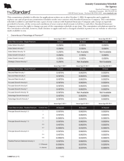 Annuity Commission Schedule for Agency