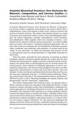 Feminist Rhetorical Practices: New Horizons for Rhetoric